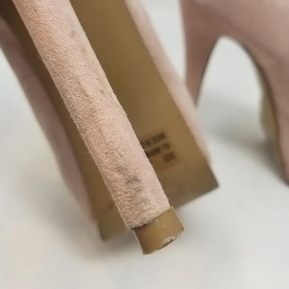 Charlotte Russe Pink Suede Platform‎ Peep Heels 9